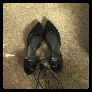 Stuart Weitzman Black Suede Gilligan Flat size 5