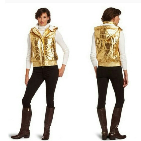 Calvin Klein gold Metallic puff vest