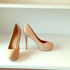 Tan Sky High Heels by Aldo.
