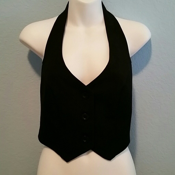 Halter style black vest sz S