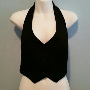 Halter style black vest sz S