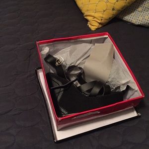 Black platform wedges