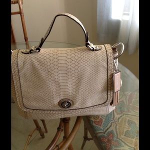 Coach Beige Python Handbag