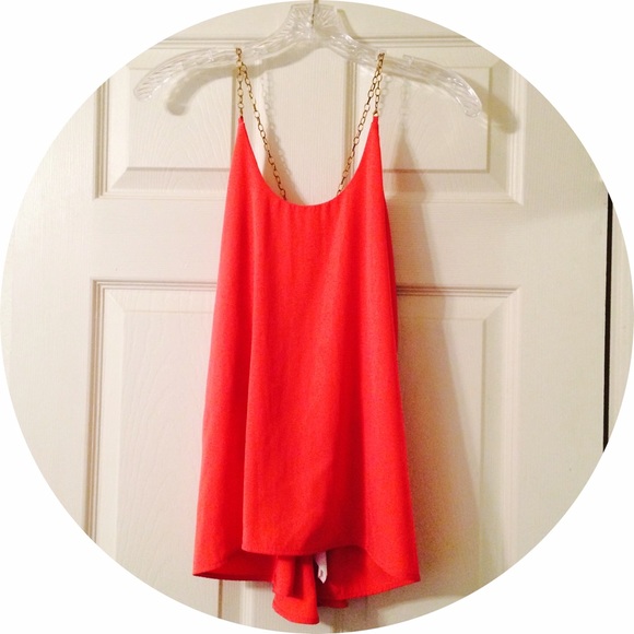 Coral, backless top