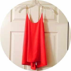 Coral, backless top