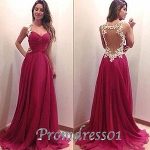 Berry color open back dress