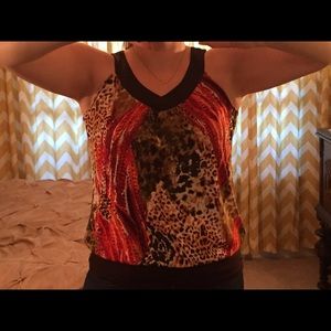Multicolor animal print tank