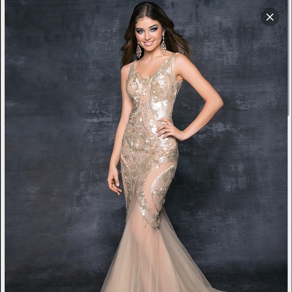 Alexia champagne mermaid dress