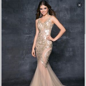 Alexia champagne mermaid dress
