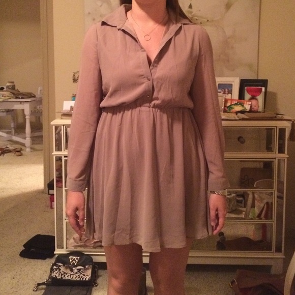 Brown Collared Dress