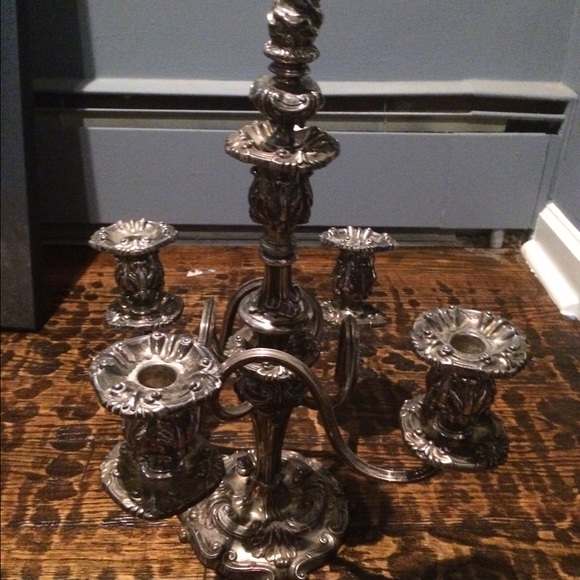 Silver plated candle holder