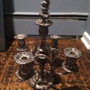 Silver plated candle holder