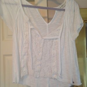 White top with white lace