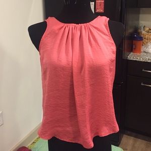 coral top with tie back