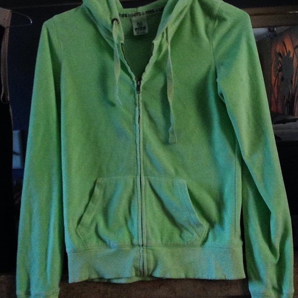 VS Pink - Green ZipUp Sweater. - Picture 1 of 2