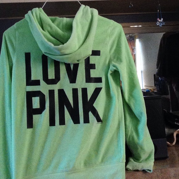 VS Pink - Green ZipUp Sweater. - Picture 2 of 2