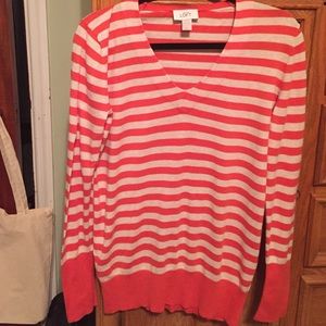 Orange and tan striped sweater
