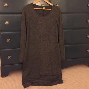 Gray sweater dress