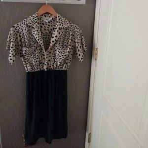 Vintage leopard and black dress