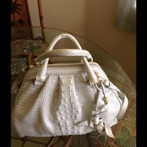 Brahmin White Leather Satchel Shoulderbag