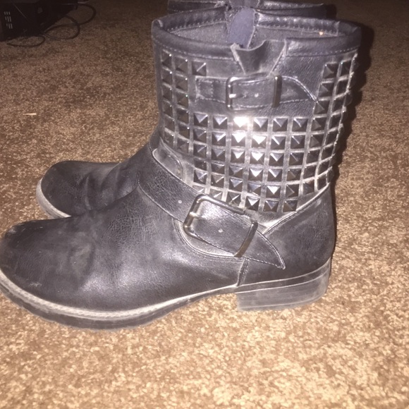 Soda Studded Black Boots