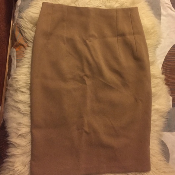 Tan pencil skirt