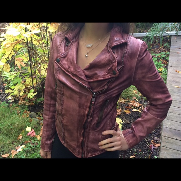 SOLD - Muubaa Flax Burnt Leather Jacket - Picture 2 of 4