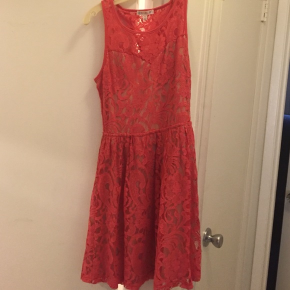 Coral Lace Dress