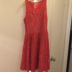 Coral Lace Dress