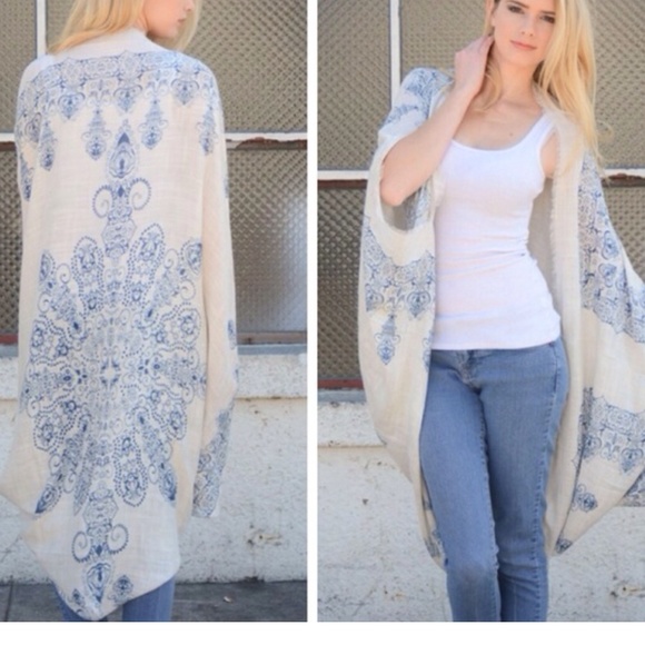 Sweaters - Henna Cocoon Kimono Shawl