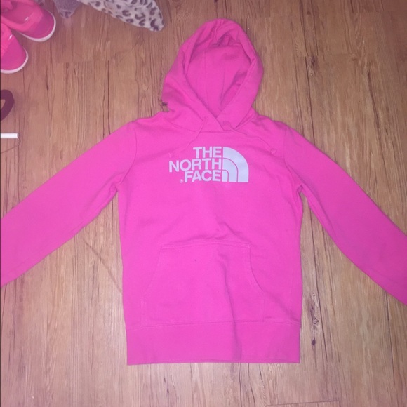 Pink North Face hoodie