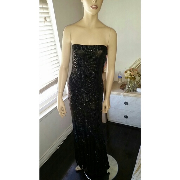 Black and silver mermaid stretch bodycon dress