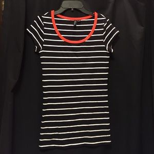 Cynthia rowley black stripes tee