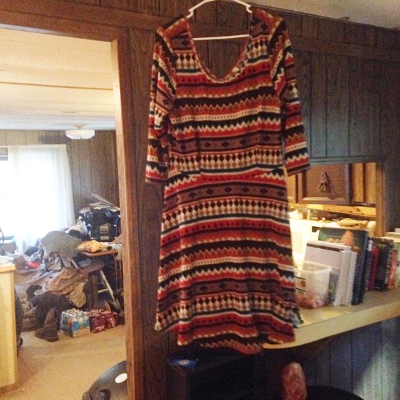 Fun Tribal Print Dress and Navy/Pink Striped Dress