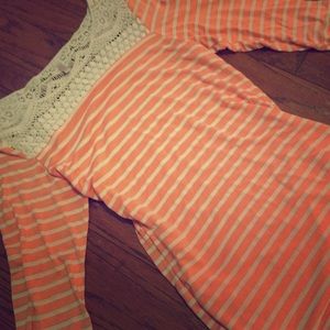 Pink and White Striped Maternity Dress