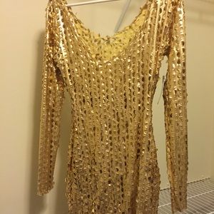 Gold mini dress