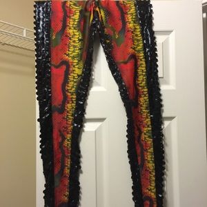 Cut out reptile print tights