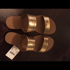 Gold j crew sandals