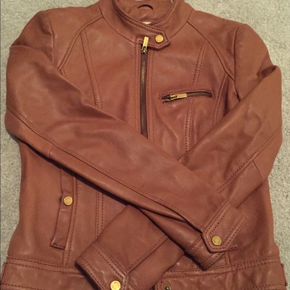 Kenneth Cole Jackets & Blazers - Camel Leather Jacket by Kenneth Cole