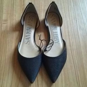 NEW Sam & Libby Pointed toe black flats sz 8.5