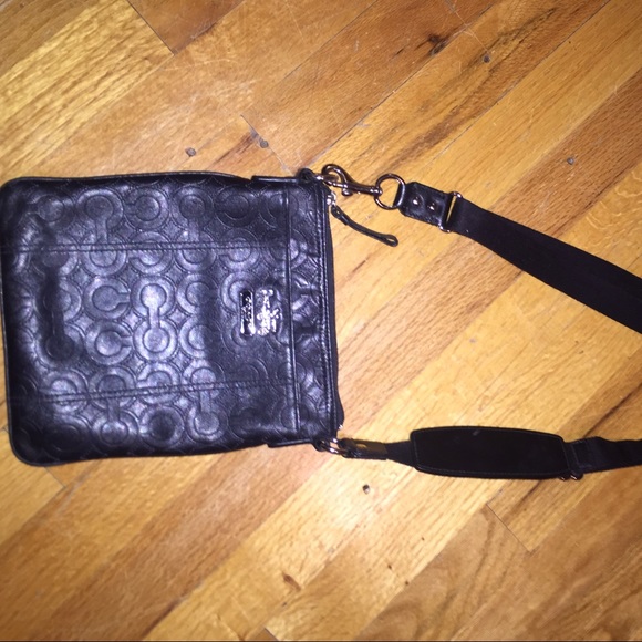 Leather coach cross body bag