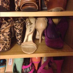 Nude heels with ankle straps