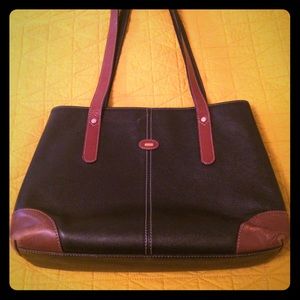 Black and brown vintage Bally shoulder bag.