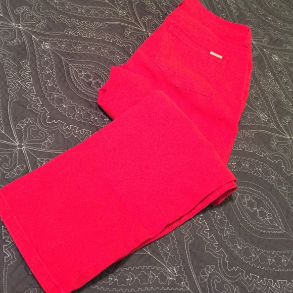 Red denim