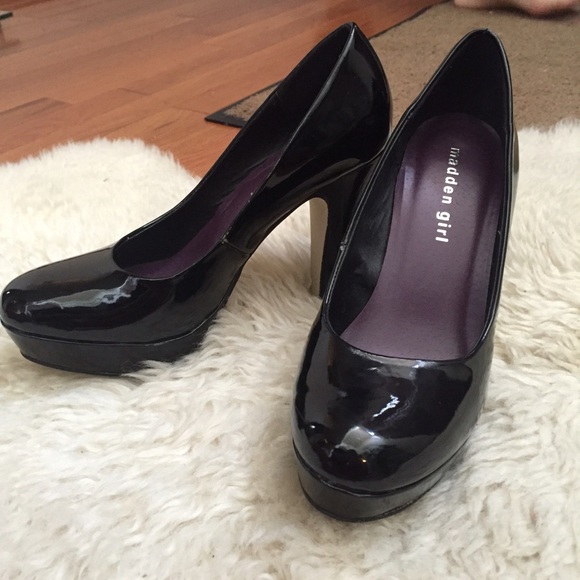 Madden Girl Black Patent Platform Heels