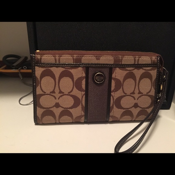Authentic Brown Coach Wristlet