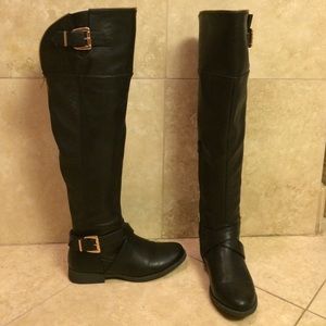 Over the knee leather boots