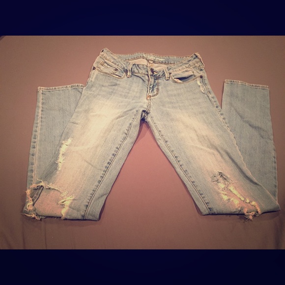 Super skinny blue jeans