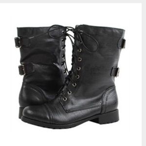 Black combat boots