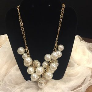 Faux pearl necklace